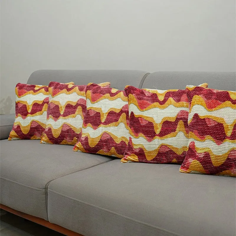 RythmFlow Cushion Cover (Maroon) - Set Of Five media 4