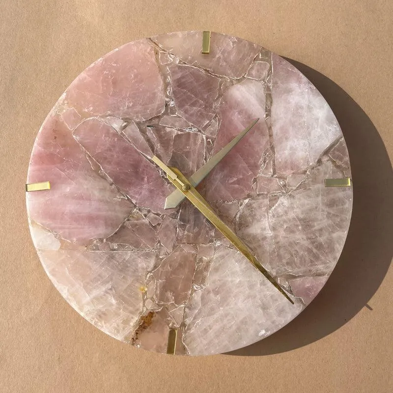Obelia Handcrafted Agate Wall Clock - Brown media 3