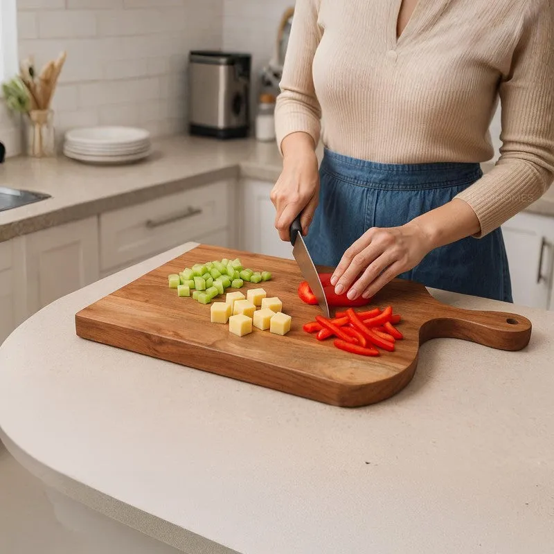 Auronis Boho Acacia Wood Chopping Board media 1