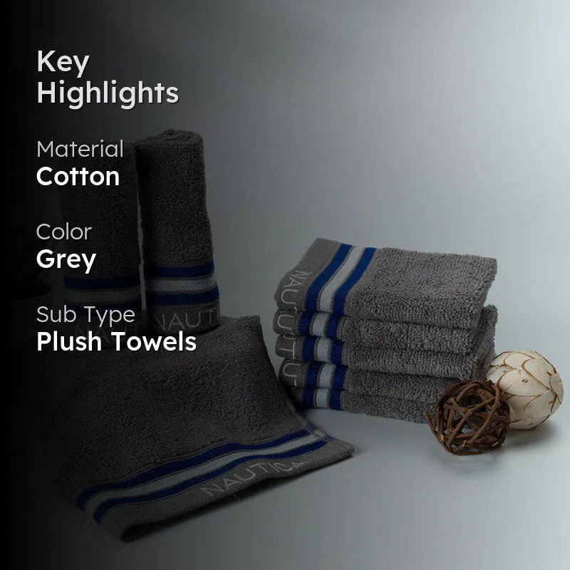 Nautica Dove Down Cotton Face Towel (Grey) - Set Of Eight media 2