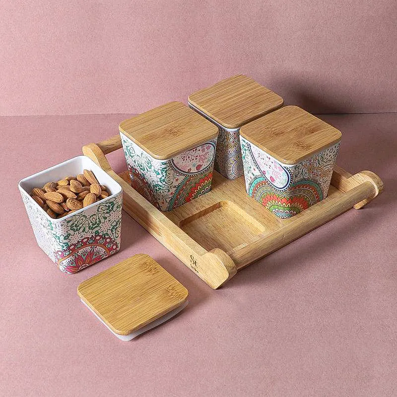 Tropico Gardenia Condiment Container With Tray (750 mL Each) - Five Piece Set media 1