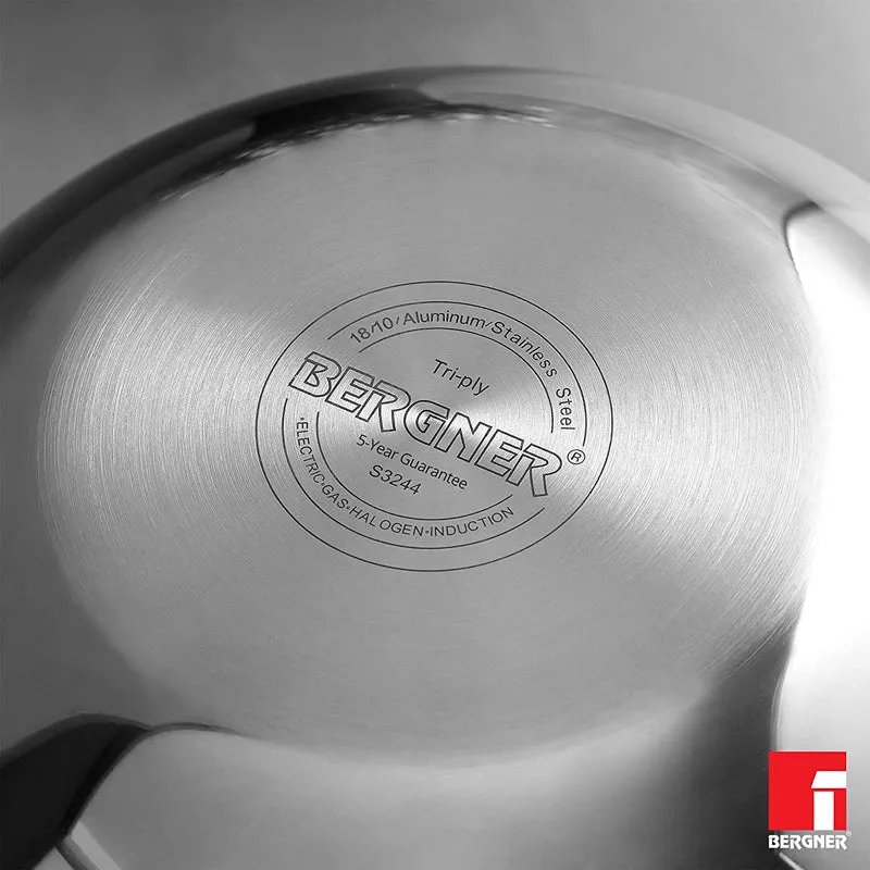 Bergner Argent Triply Deep Kadhai With Lid - 2800 mL media 6