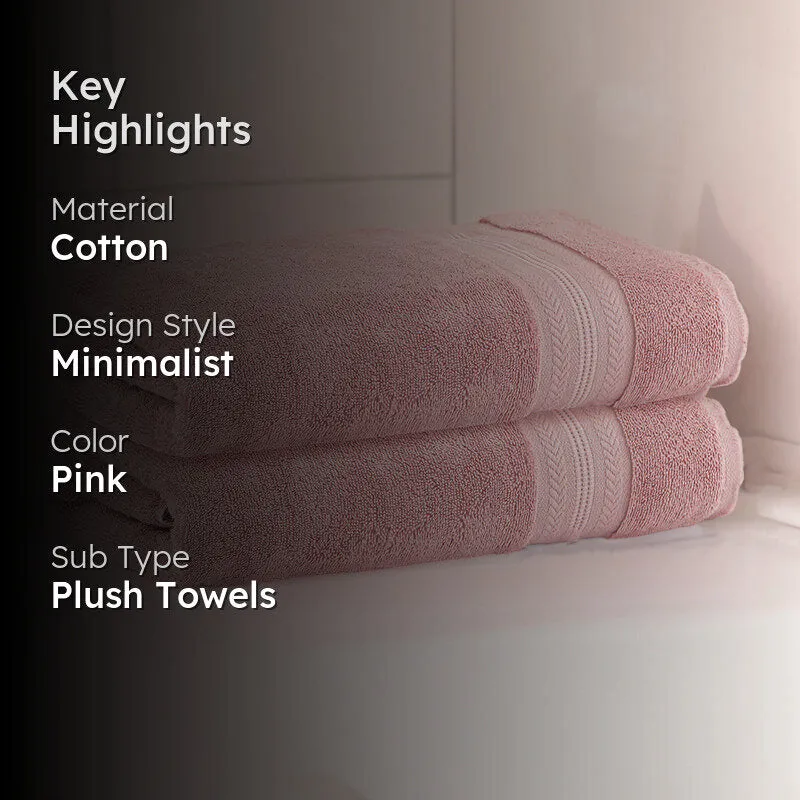 Reign Bath Towel (Pink) - Set Of Two media 2