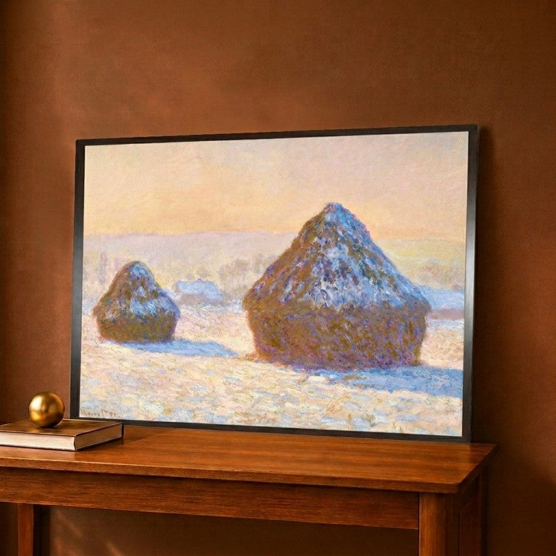 Wheatstacks Canvas Wall Painting - 18 x 12 inches