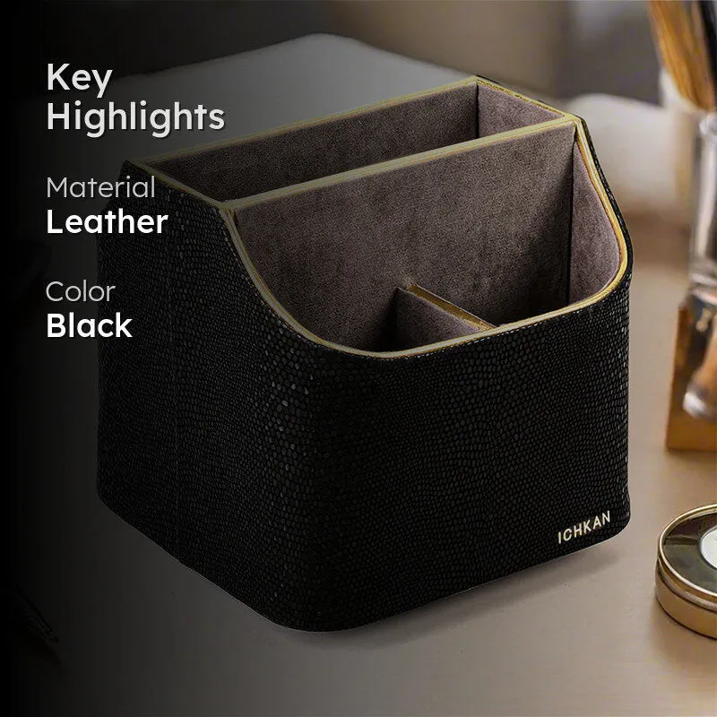 Tisquo Faux Leather Desk Organizer - Black media 2