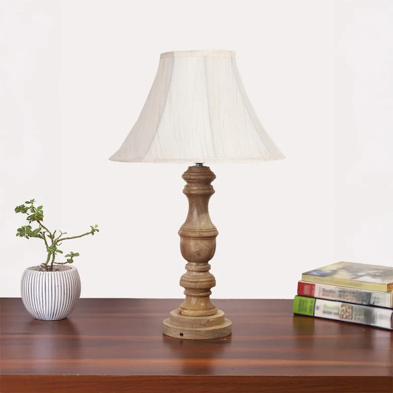 Twistra II Carve Wooden Table Lamp - White,Brown media 3