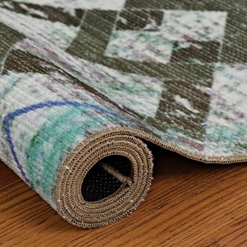 Thrain Geometric Polyester Anti-Skid Carpet - Green media 7