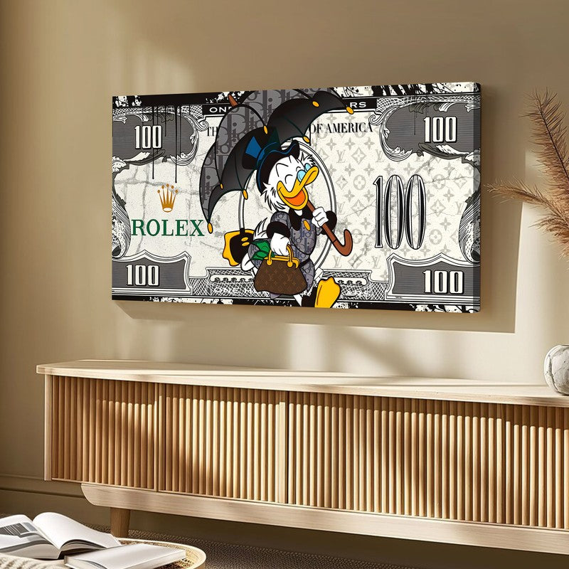 Dark Bill Money Canvas Wall Art