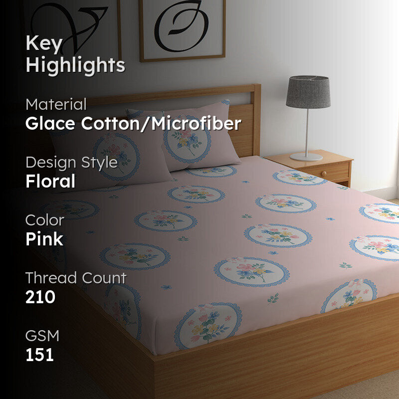 European Spring Floral Microfiber Microfiber Bedsheet - 151 GSM media 2