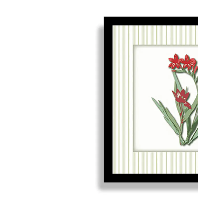 Stems & Scarlet Wall Art with Black Frame media 4