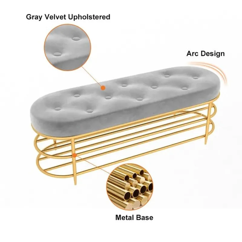 Tall Metal Shoe Rack - Gold,Grey media 7