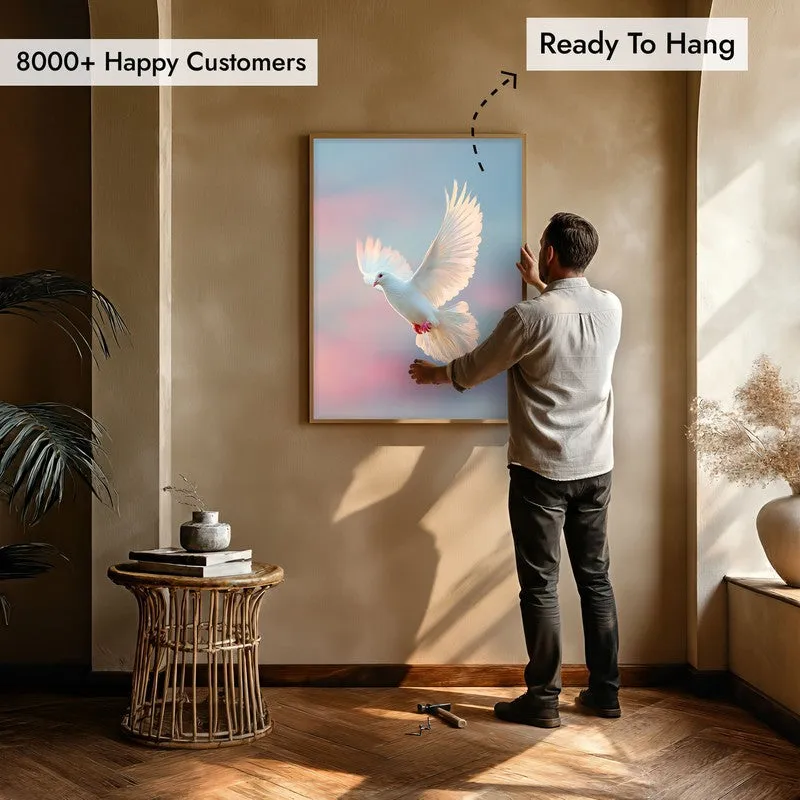 Soaring Stillness Archival Paper Wall Painting With Brown Frame media 5