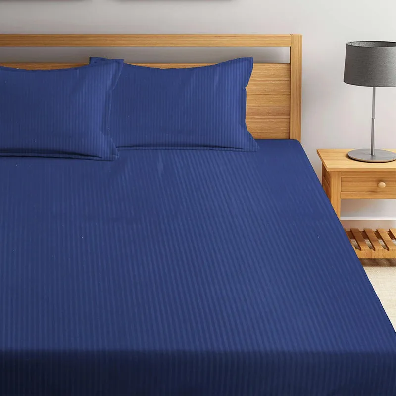 Onyx Stripes Bedsheet (Blue) - 150 GSM media 1