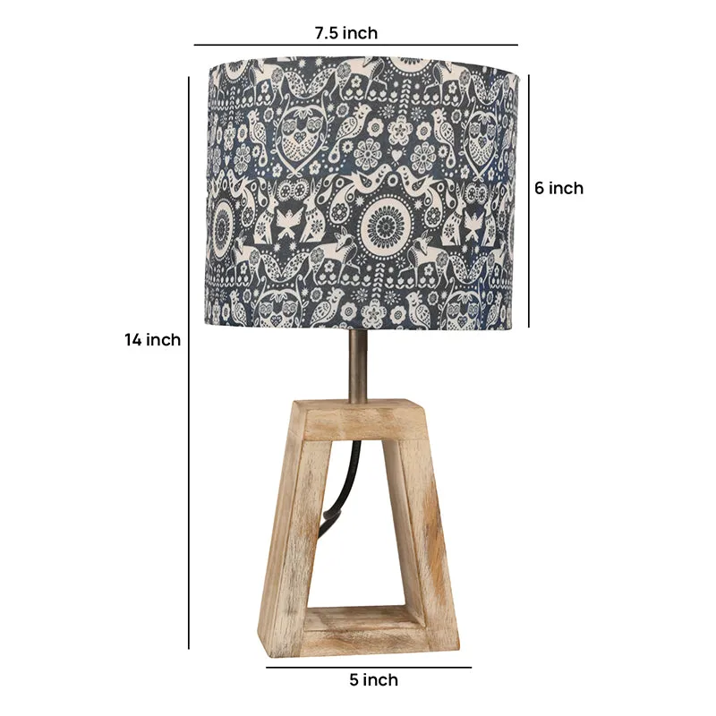Ethnic Art Fabric Table Lamp - Ivory,,Black,Beige media 5