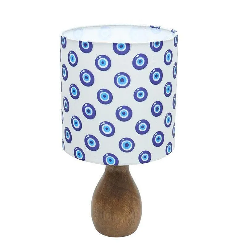 Evil Eye Dovel Pot Fabric Table Lamp - White,Blue,Brown media 3