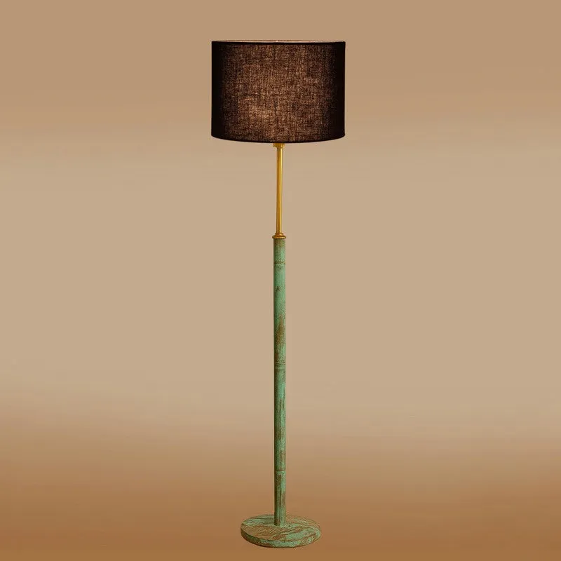 Amber Glow Wooden Floor Lamp - Black media 6