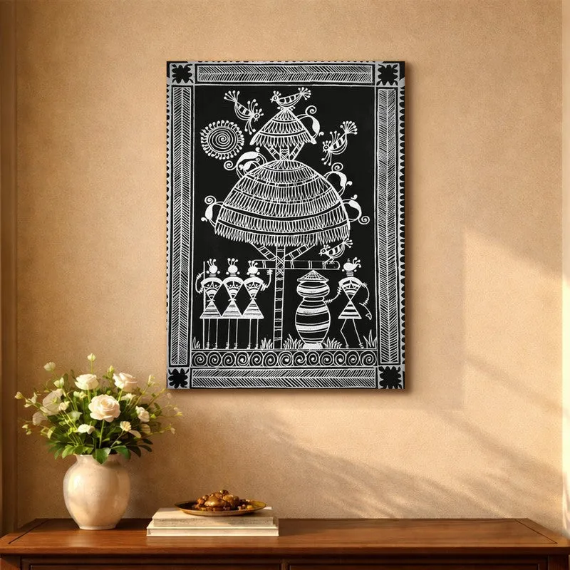 Warli Divine Canvas Wall Art & Paintings media 5