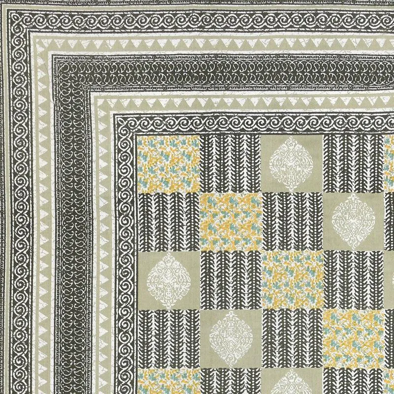 Symmetry Sleep Geometric Cotton Bedsheet (Grey) - 140 TC media 3