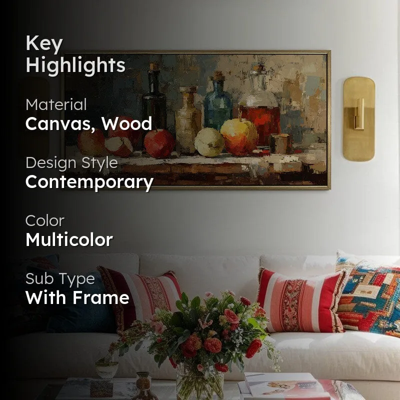 Vintage Table Canvas Wall Painting With Frame media 2