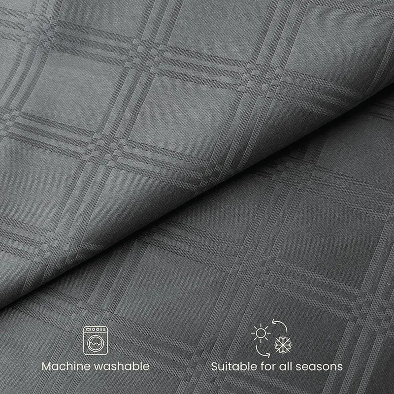 Urban Space Grey Checks Cotton Bedsheet - 300 TC media 4