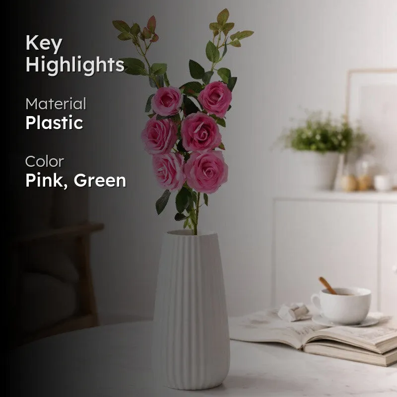 Roselle Charm Plastic Artificial Flower - Set Of Two media 2