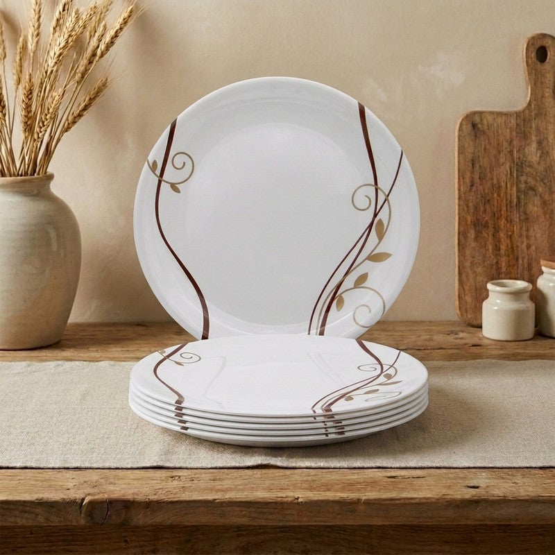 Spiral Fluer Melamine Dinner Plates - Set of Six