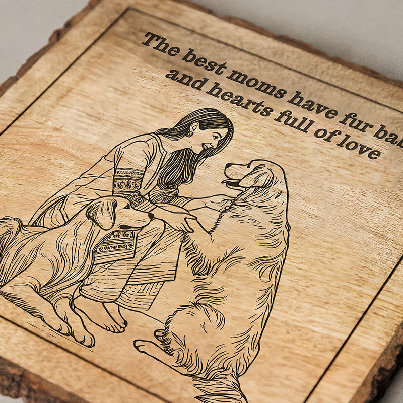 Fur Babies & Love Wood Showpiece - Square image 4