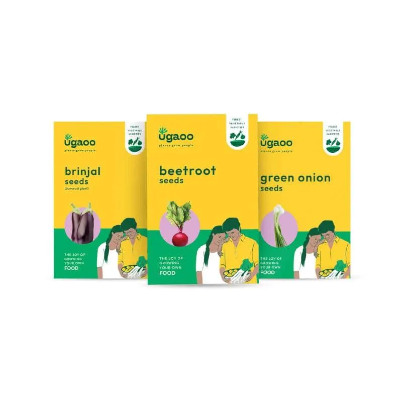 Ugaoo Veges Seeds (Beetroot, Green Onion, Brinjal Banarshi) - Set Of Three media 3