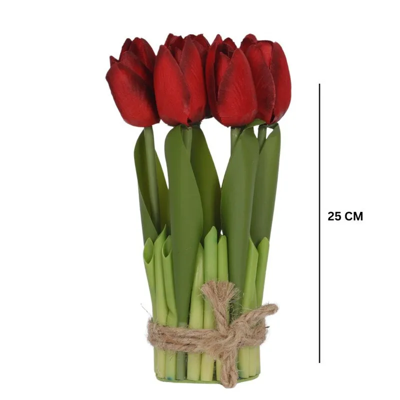 Realistic Artificial Tulip Bunch - Red media 5