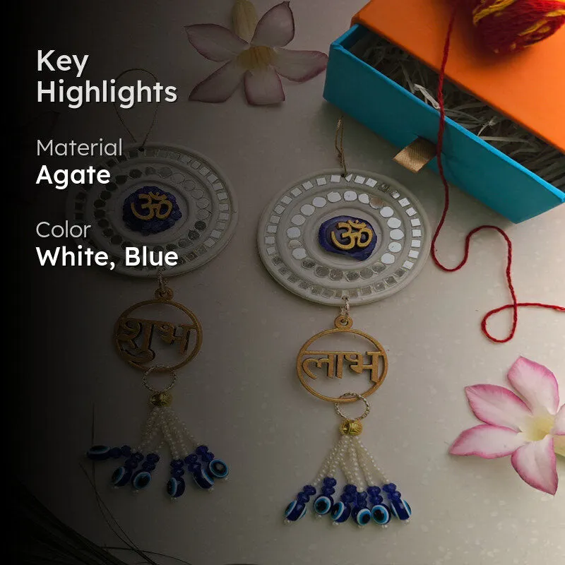 Agate Aum Latkan (Blue) - Set Of Two media 2