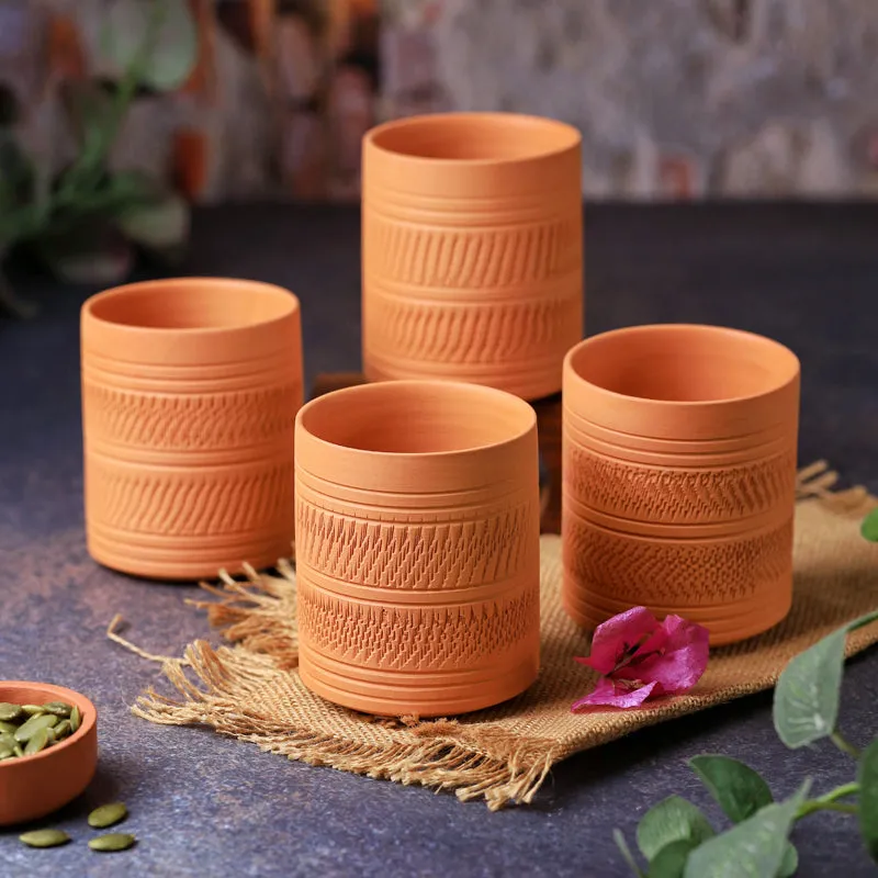 Mitti Terracotta Glass (250 mL) - Set Of Four media 5