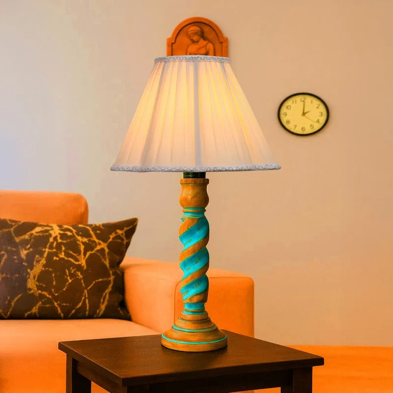 Elara Niro Wooden Table Lamp - OffWhite media 3