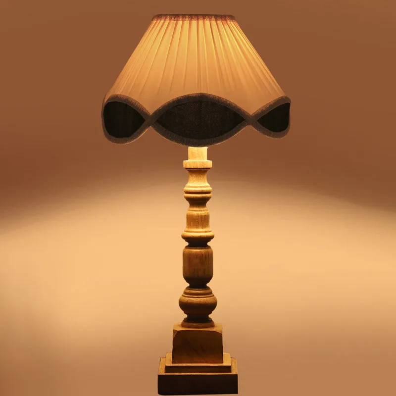 Valencia Arbor Wooden Table Lamp - White,Brown media 5