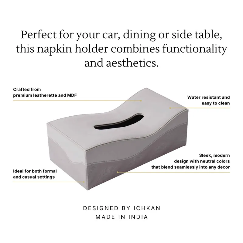 Veltrix Faux Leather Tissue Holder - Grey media 6