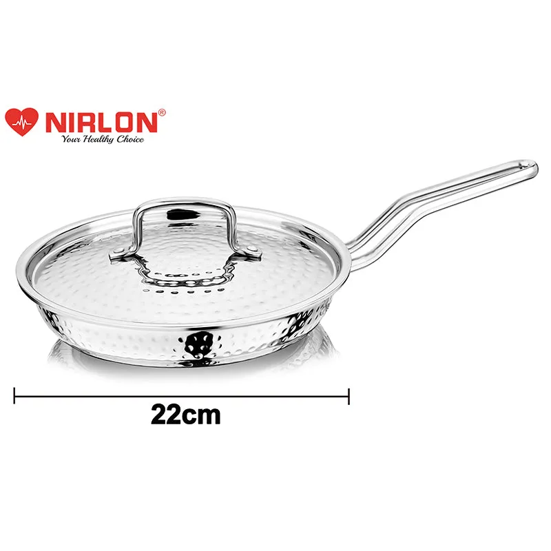 Nirlon Hammered Steel Frying Pan With Lid - 9 Inches media 7