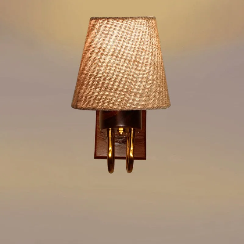 Gilded Arch Decorative Jute Wall Lamp - Beige media 5