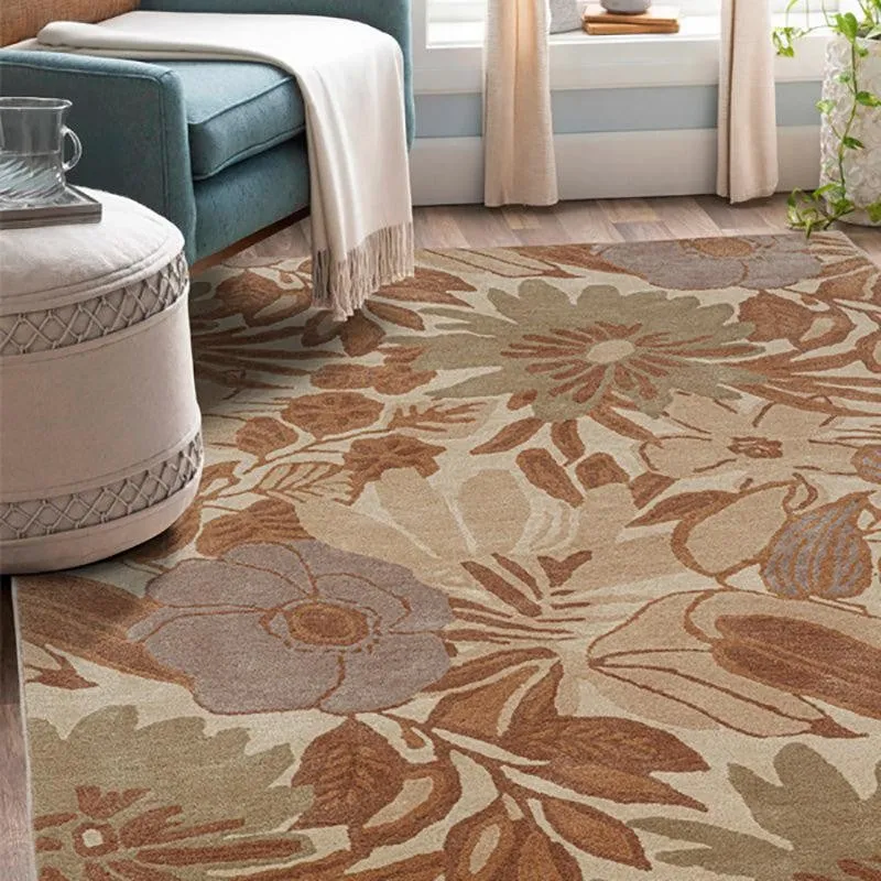 Palantir Hand Tufted Floral Wool & Nylon Carpet - Beige media 3