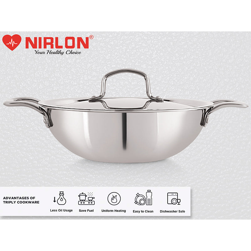 Nirlon Kadhai With Lid - 2100 mL/9 Inches media 7