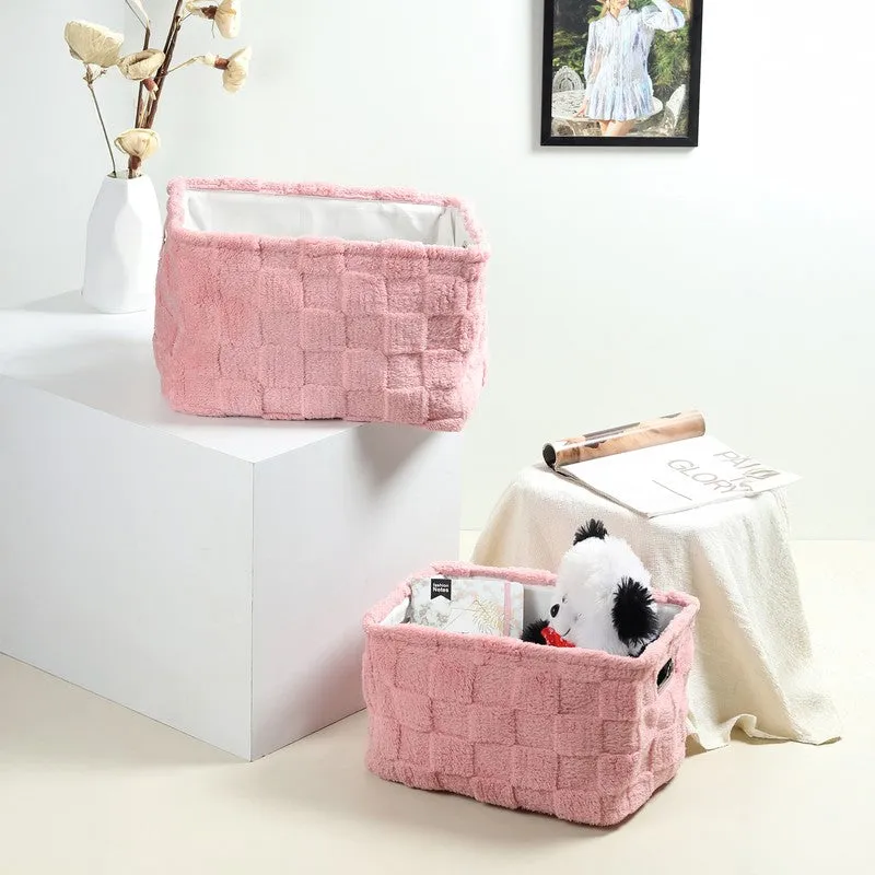 UrbanNest Fabric Storage Basket (Pink) - Set of Two media 1