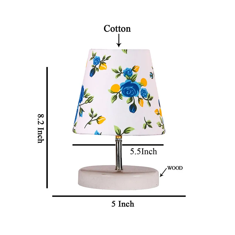Vero Blue Fleur Fabric Table Lamp - Multicolor media 4