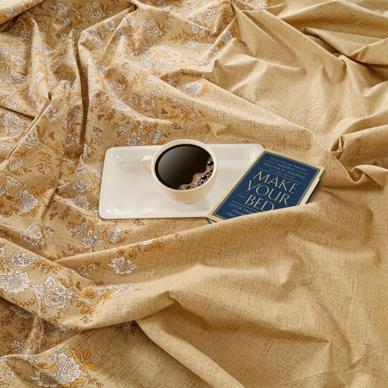 Swayam Arza Floral Cotton Bedsheet (Yellow) - 160 TC media 4