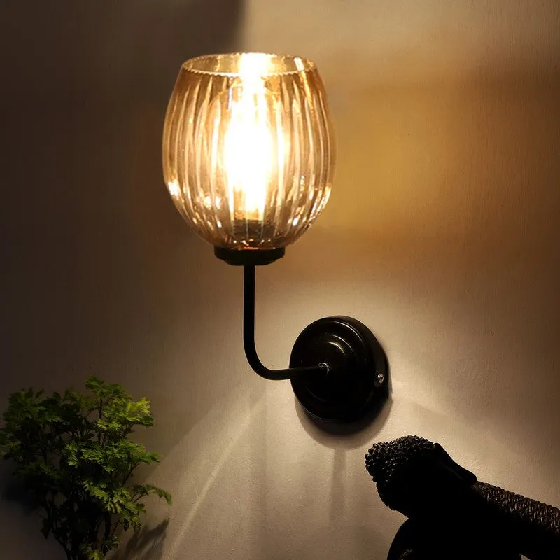 Golden Glow Glass Wall Lamp media 5