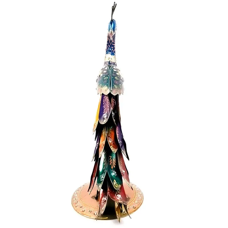 Multicolor Peacock Iron Table Clock media 8