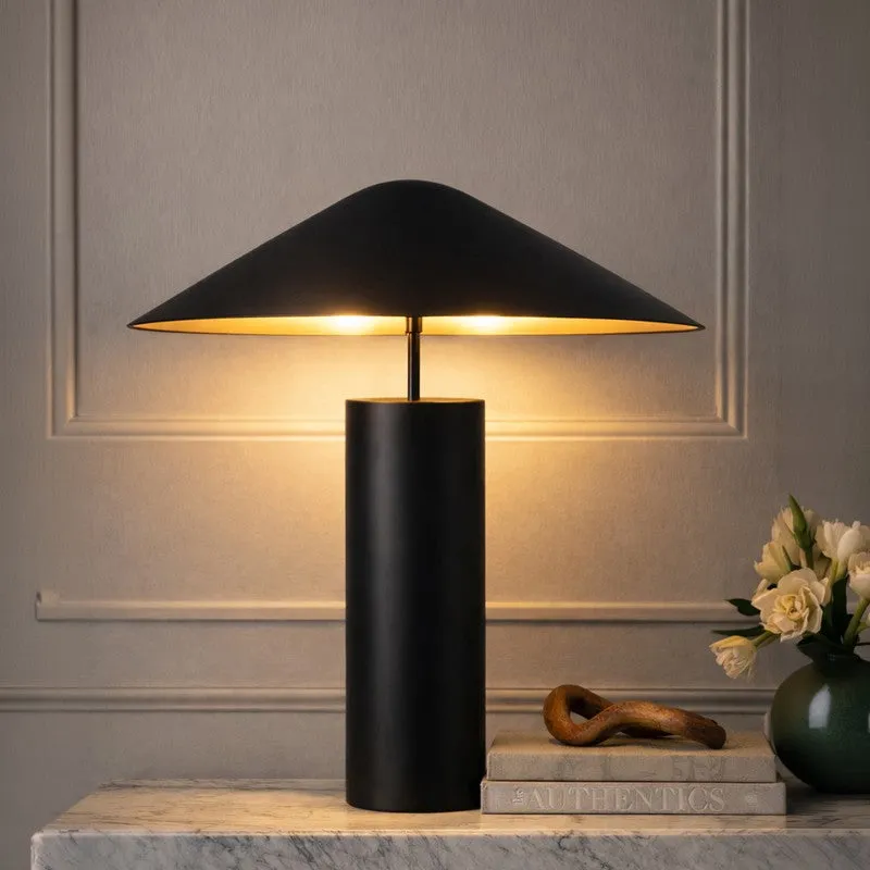 AarviDecor Celeste Decorative Fabric Table Lamp - Black media 1