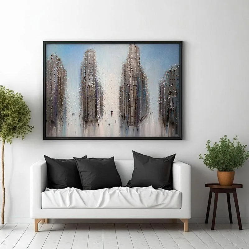City Mood Canvas Wall Painting - Black Frame media 3