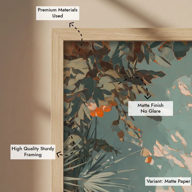 Jungle Solace Canvas Wall Painting - Brown Frame media 7