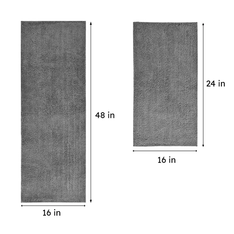 Relma Anti Skid Cotton Runner Rug (Grey) - Set Of Two media 7