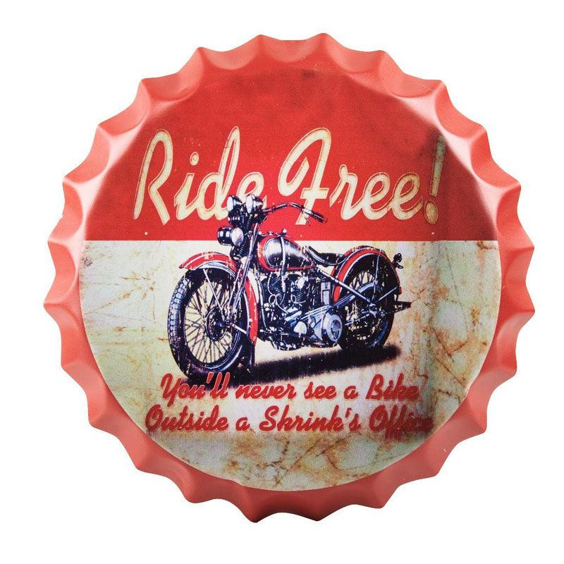 Ride Free Motor Bottle Cap Metal Wall Accent media 3