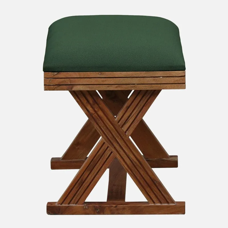 Space-Smart Sheesham Wood Ottomans & Pouffe - Green media 5