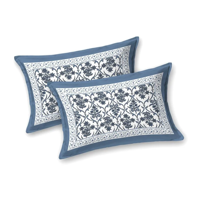 Artio Cotton Bedsheet (Blue,White) - 240 TC media 4
